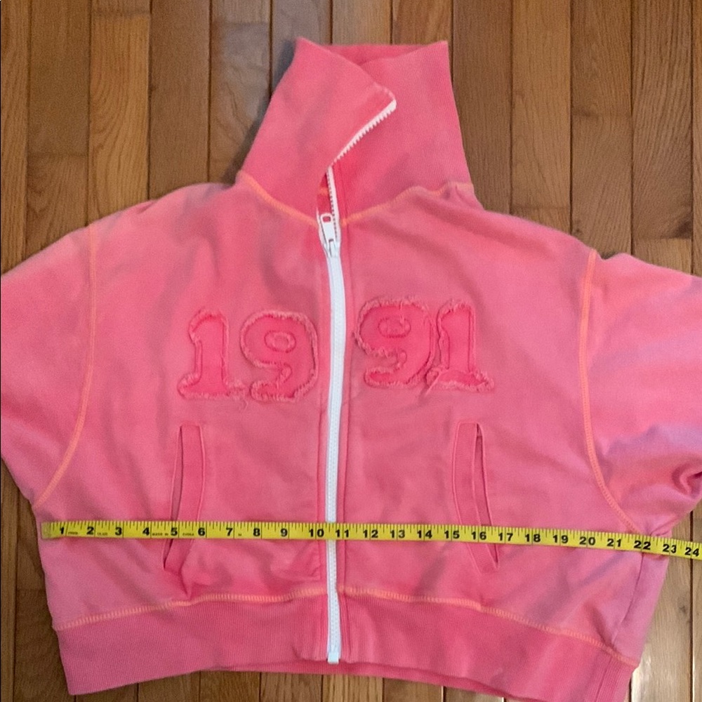 BDG Bomber Sweat Jacket Sporty Zip-Up (Pink) - Picture 15 of 16